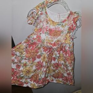 Floral Delight Kids Dress - Pink and Yellow